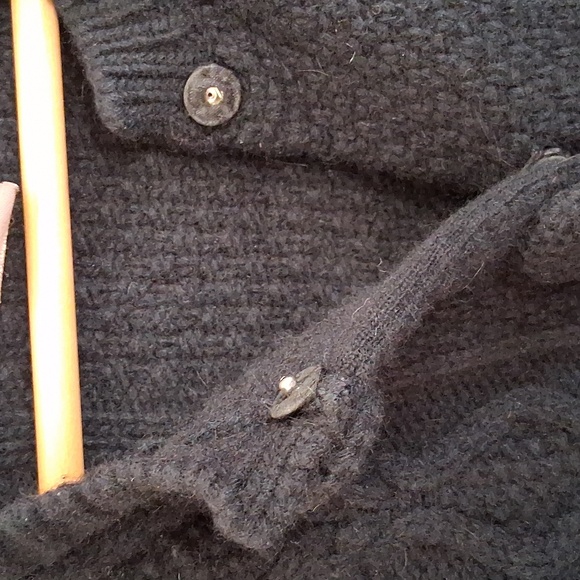 Kenar Y2K Black Lamswool Angora Cable Knit Cardigan Sweater Size Medium - Picture 3 of 7
